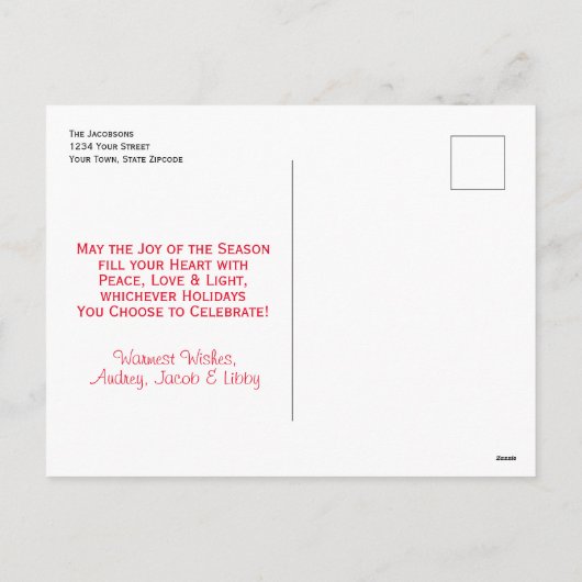 Grappig politiek correct all inclusive seizoensgeb feestdagenkaart (Achterkant)