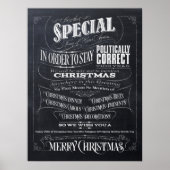 Grappig politiek correct Chalk-kerstPoster Poster (Voorkant)