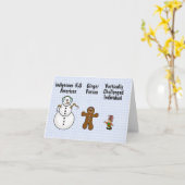 Grappig politiek correct kerstkaartje voor mensen kaart (Gele Bloem)