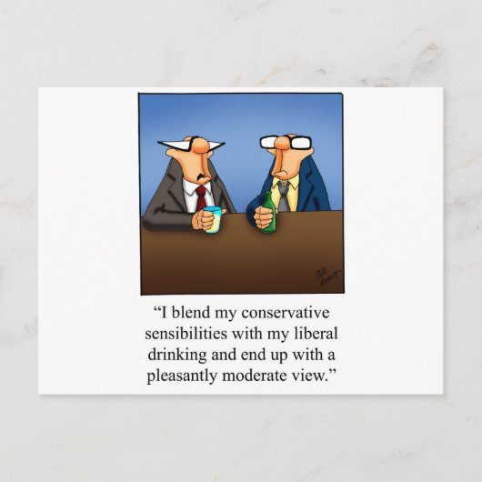 Grappig politiek en Drink Cartoon Gift! Briefkaart (Voorkant)