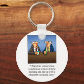 Grappig politiek en Drink Cartoon Gift! Sleutelhanger (Voorkant)