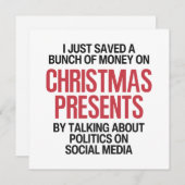 Grappig politiek kerstfeest feestdagenkaart (Voorkant / Achterkant)