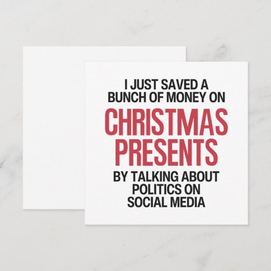 Grappig politiek kerstfeest feestdagenkaart (Voorkant / Achterkant)