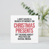 Grappig politiek kerstfeest feestdagenkaart (Staand voorkant)