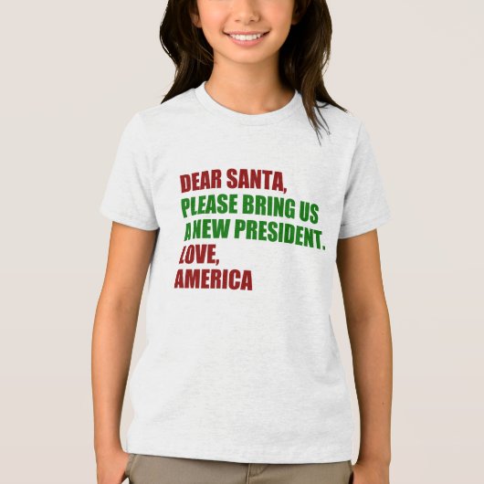 Grappig politiek nieuw President voor kerst Kinder Tri-Blend Shirt (Voorkant)