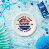 Grappig Politiek Quote Rood Wit Blauw Papier Bord (Feest)