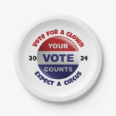 Grappig Politiek Quote Rood Wit Blauw Papier Bord (Voorkant)