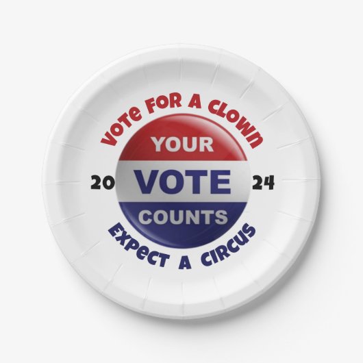 Grappig Politiek Quote Rood Wit Blauw Papier Bord (Voorkant)