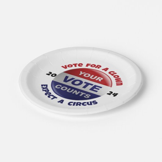 Grappig Politiek Quote Rood Wit Blauw Papier Bord (Gekanteld)