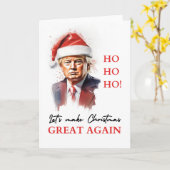 Grappig politiek Trump kerst Wenskaart Kaart (Gele Bloem)