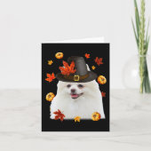 Grappig Pommerse Hond Pelgrim Pet Herfst Happy Bed Kaart (Voorkant)