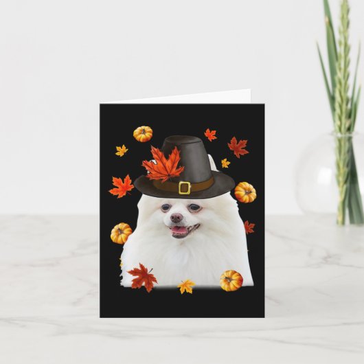 Grappig Pommerse Hond Pelgrim Pet Herfst Happy Bed Kaart (Voorkant)