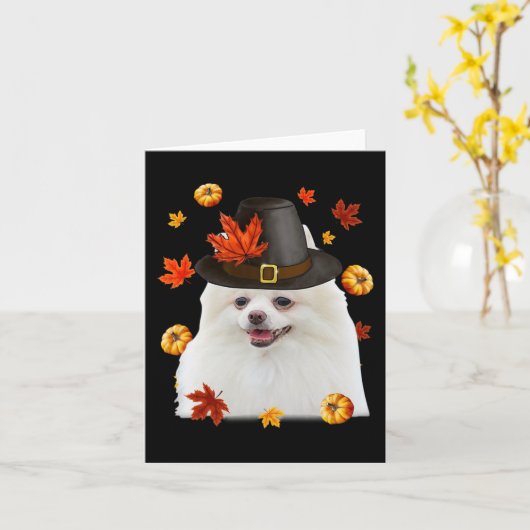 Grappig Pommerse Hond Pelgrim Pet Herfst Happy Bed Kaart (Gele Bloem)