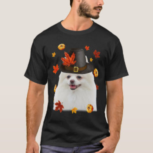 Grappig Pommerse Hond Pelgrim Pet Herfst Happy Bed T-shirt