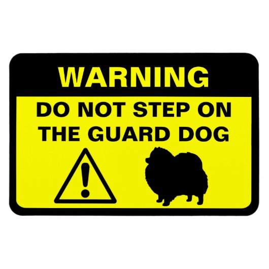 Grappig Pommerse waakhond waarschuwingsbord Magneet (Horizontaal)