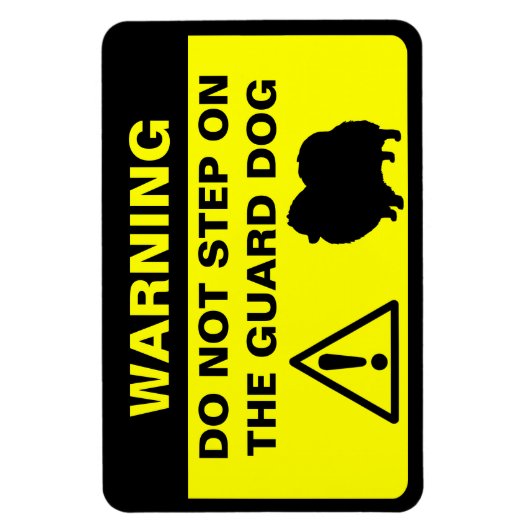Grappig Pommerse waakhond waarschuwingsbord Magneet (Verticaal)
