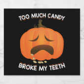 Grappig pompoen Halloween Snoep cadeau Sparkling Wijnetiket (Enkel label)