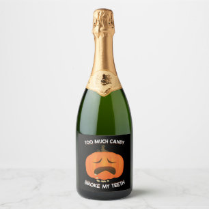 Grappig pompoen Halloween Snoep cadeau Sparkling Wijnetiket