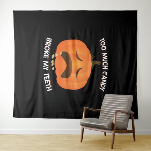 Grappig pompoen Halloween Snoep cadeau Wandkleed (In Situ (horizontaal))