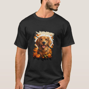 Grappig pompoen heks Pet golden retriever dog Hall T-shirt