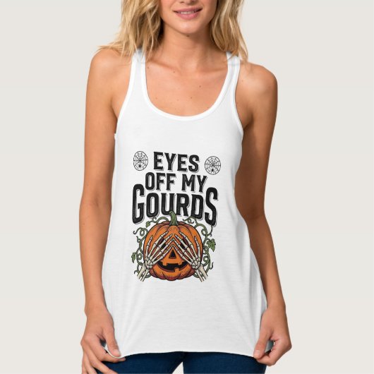 Grappig Pompoen Shirt Ogen Weg Van Mijn Pompoenen (Voorkant)
