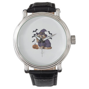 Grappig pompoen vleermuis heks kostuum Perzische k Horloge