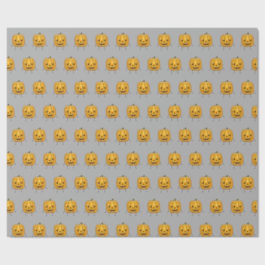 Grappig Pompoenpatroon Inpakpapier (Vlak)