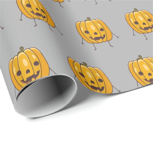 Grappig Pompoenpatroon Inpakpapier (Rol Hoek)