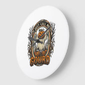 Grappig Pompomshemd Vintage Gravure Halloween Co Grote Klok (Hoek)