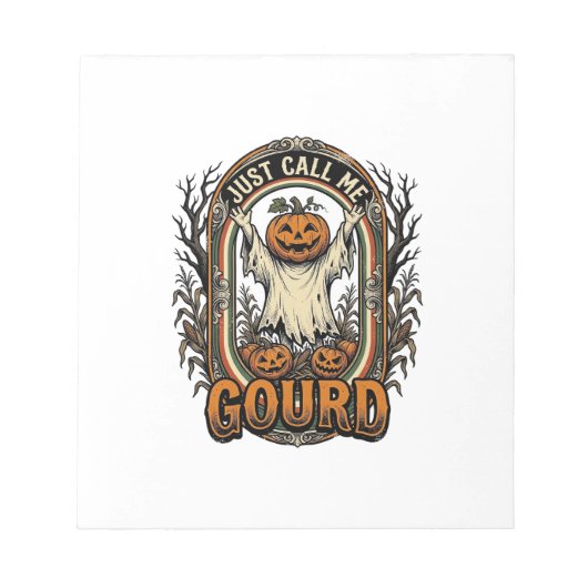 Grappig Pompomshemd Vintage Gravure Halloween Co Notitieblok (Voorkant)