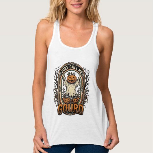 Grappig Pompomshemd Vintage Gravure Halloween Co Tanktop (Voorkant)