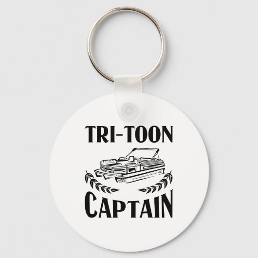 Grappig Pontoon Boot Kapitein Cadeau Mannen Cool T Sleutelhanger (Voorkant)