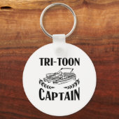 Grappig Pontoon Boot Kapitein Cadeau Mannen Cool T Sleutelhanger (Voorkant)