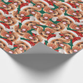 Grappig Poodle Kerstpatroon Cadeaupapier (Hoek)