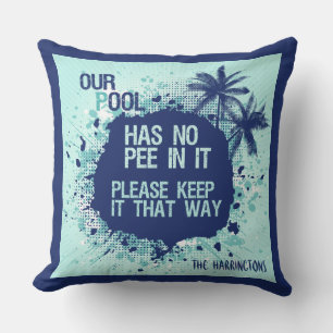 Grappig Pool Area aangepaste naam gooien kussen