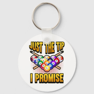Grappig Pool Ball biljart Gezegde gewoon de tip i Sleutelhanger