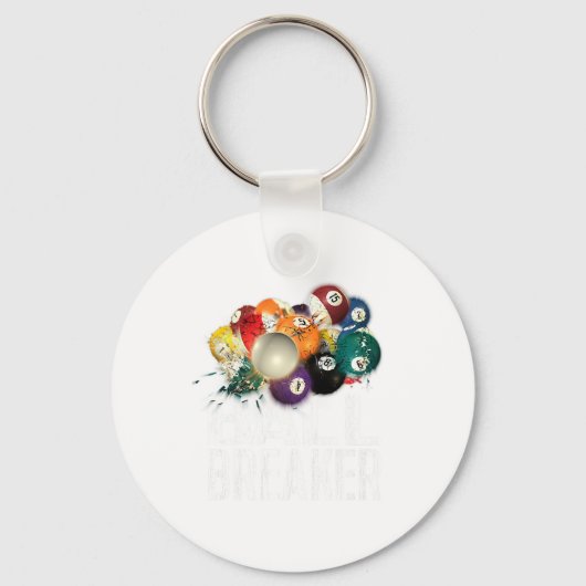 Grappig Pool Billards Ball Breaker T-shirt Sleutelhanger (Voorkant)