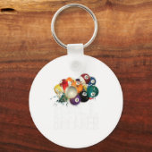 Grappig Pool Billards Ball Breaker T-shirt Sleutelhanger (Voorkant)