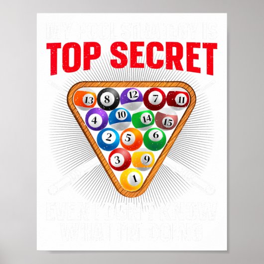 Grappig Pool Player Design voor mannen Vrouwen 8 B Poster (Voorkant)