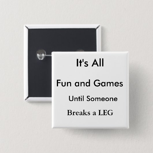 grappig, poot, goed. vierkante button 5,1 cm (Voorkant /achterkant)