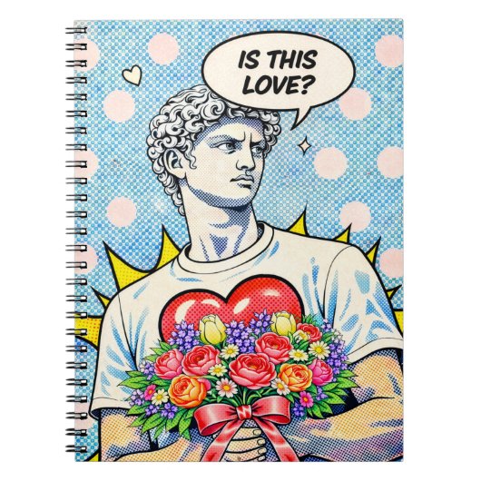 Grappig Pop Art Liefdesnotitieboek Notitieboek (Voorkant)