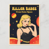 Grappig  Pop Art Style Buitenruimte Blond Briefkaart (Voorkant)