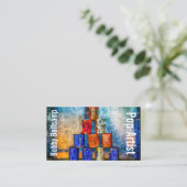 Grappig Pop-artiest, uniek aanpasbaar Visitekaartje (Staand voorkant)