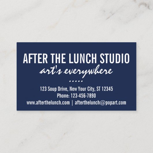 Grappig Pop-artiest, uniek aanpasbaar Visitekaartje (Achterkant)