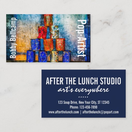 Grappig Pop-artiest, uniek aanpasbaar Visitekaartje (Voorkant / Achterkant)