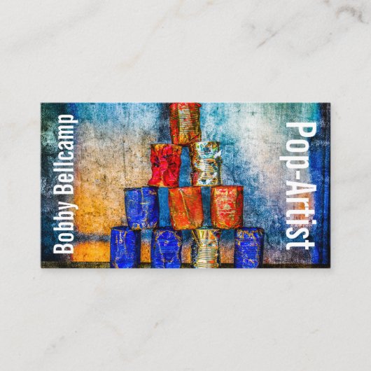 Grappig Pop-artiest, uniek aanpasbaar Visitekaartje (Voorkant)