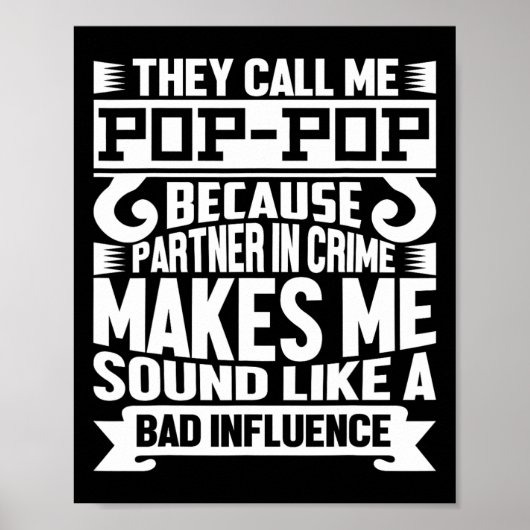 Grappig Pop Pop Vader T-shirt Valentijnsdag Vaderd Poster (Voorkant)
