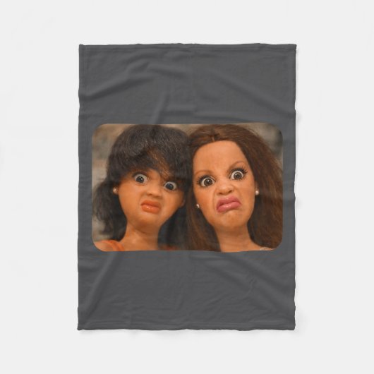 Grappig Poppengezicht Meme Grappig Walgelijk 2 Pop Fleece Deken (Voorkant)