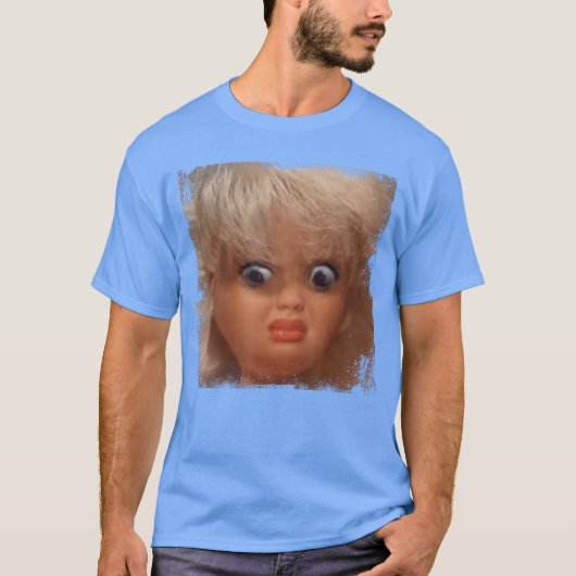Grappig Poppengezicht Meme T-shirt (Voorkant)