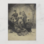 Grappig  portret van de Victoriaans familie Briefkaart (Voorkant)